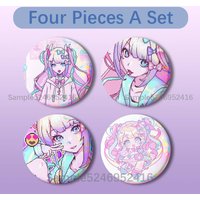 KAngel N-Needy Streamer Overdose 4 Pieces Set Badge Set Fashion Brooches for Women Men Backpack Accessory Bag Badge Jewelry Gift