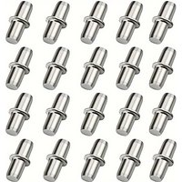 20pcs Nickel Plated 5mm Shelf Brackets - Durable Metal Furniture Supports, for Shelves, Cabinets, Shelf Brackets for Furniture