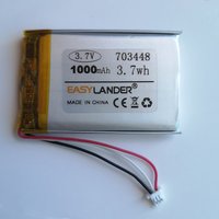 1.0 3Pin Connector 703448 3.7V 1000mAh Lithium Polymer Li-Po li ion Rechargeable Battery cells For DVR GPS MP4 MP5 SH703448
