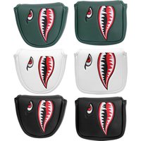 Green Big Shark Design Driver Fairway Wood Hybrid Golf Headcover PU Leather Golf Club Driver Covers