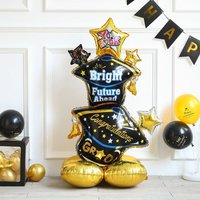 New Graduation Party Balloons 4D Standing Foil Globos Graduation Bachelor Cap Grad Congratulation Decoration Kids Favors
