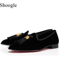 Men Fringe Tassel Loafers Floral Embroidery Casual Shoes Men Black Hand-embroidered Canvas Slippers Slip On Casual Flat Shoes