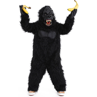 Unisex Gorilla Animal Jumpsuit Costume King Kong Parade Mascot Cosplay Carnival Halloween Fancy Party Dress