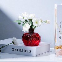 Pomegranate Vase Glass Home Decor Vase Fruit Vase Room Decor Creative Decor Fruit Cachepot Home Decoration Flower Vase