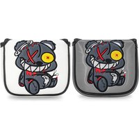 1pc Monocled Bear Design Golf Putter Cover - PU with Advanced Embroidery Suitable for Most Brands, Mallet Head,