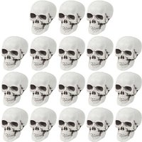 18pcs Halloween Skull Heads Scary Prank Props Terrifying Skull Mini Plastic Ornament For Haunted House Skull Model