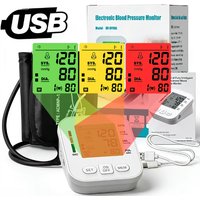 3 Color Backlight Blood Pressure Monitor Upper Arm Pressure Device Automatic BP 36cm Cuff Machine for Medical Home Health Care