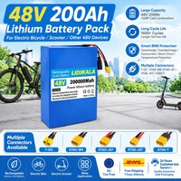 Neue 13S8P 48V 200Ah Lithium-Batterie mit großer Kapazität, 2000W, für Citycoco-Roller, Ersatzbatterie mit integriertem, stabilem 50A-BMS-Schutzschaltkreis (inklusive Ladegerät).