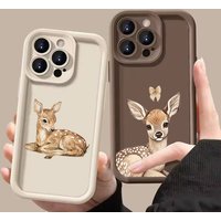 Cute Deer Pattern Silicone Soft Phone Case For iPhone 17 16 15 Pro Max 14 13 12 11 Pro 17 Air 16E XS X XR 7 8 15 Plus Cover