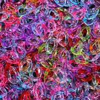 50Pcs/lot Acrylic Twisted Buckle Chain Color Assembled Loose Rings for DIY Bag Chain Glasses Phone Chain Connector Accessories