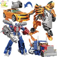 2IN1 Transformation Toys Robot Car Alloy Plastic Movie Anime Action Figures Deformed Mecha Warrior Model Toy for Children Gifts