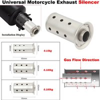 Motorcycle Exhaust Muffler System 51mm 60mm 63mm Universal Link Pipe DB Killer Eliminate Noise Reducer image 4