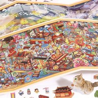 Kawaii Shangyuan Lantern Festival scroll 3D Palace Banquet Landscape Sticker DIY Pocket Cabin Scene festival gift