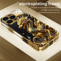 Creative New Dragon Pattern Tempered Glass Durable Phone Case for iPhone 16 17 15 14 13 12 11 Pro Max Plus 17Air 16E Hard Cover