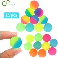 15Pcs/lot High Bounce Toy Balls Kids Gift Party Favor Decoration Kids Bouncing Ball Pattern Soild Color Two-color Bounce Ball