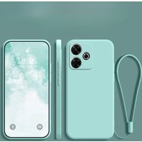 For VIVO V60 Lite 5G Liquid Silicone Lanyard Ring Holder Case For VIVO V60 Lite 5G Lens Camera Protective Phone Cover