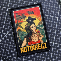 NOTINTEGZ Girl Printing Patches Ice Cream Woman Soldier Morale Badge Tactical Patch Hook and Loop Military Backpack Sticker