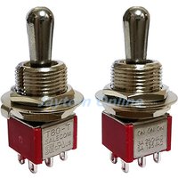 1pc 12MM Panel Mount Threaded Guitar or AMP DPDT 3 Way ON ON ON Toggle Switch T80-T Sealed Fat Bat Toggle
