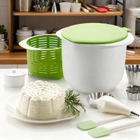 Cheese Making Kit / Silicone Mold Set Tofu Press Maker with Filter Drain / Easy to Use Home Cheese Making Supplies / Green Chees