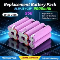 LIDIKALA 18V 21V 5S2P 18650 35E 9000mAh geschweißter Akku, integrierter BMS-Schutz, Li-Ionen-Akku mit hoher Entladestromstärke, lange Lebensdauer, DIY-Power-Akku für Elektroschrauber und