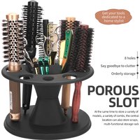 "8-Slot Comb Storage Rack | Durable Plastic Organizer for Hairbrushes | Space-Saving Design | Perfect for Salon & Home Use"