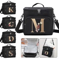 Lunch Bag Thermal Organizer Handbag Cooler Shoulder Storage Bags Waterproof Boxes for Student New Fashion Lunchbag Gold Pattern
