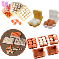 Hot Sale Miniature Egg Tray Egg Box 1:12 Dollhouse Simulation Eggs Dollhouse Kitchen Food Decoration Toy Life Scene Accessories