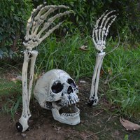 1/6 szt. Szkieletowe Kości Ozdoby Ogrodowe do Wbijania w Ziemię, Czaszka i Ręka na Halloween, Dekoracje na Dom, Podwórko, Imprezę Świąteczną, Ręka Ducha