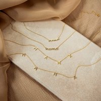 GD Wholesale Elegant Gift Tarnish Free Jewelry mother day 18k Gold Plated Stainless Steel initial Mama Chain Necklace Choker