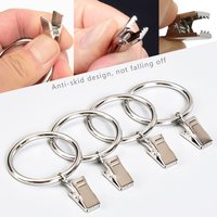 10/20/30/40Pcs Silver Curtain Rings with Clips, Inner Diameter 1.26inch Mm, Metal Curtain Clips, Bathroom Curtain Accessories, Home Decoration Ring Clips, Strong Load-Bearing Capacity, Sturdy and