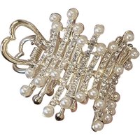 Simulated Pearl Small Claw High Ponytail Hairpins Fashion Rhinestone Shark Clips For Women Thick Long Hair Accessories