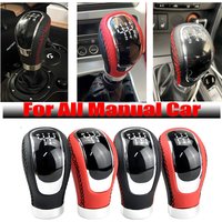 Universal 5/6 Speed Gear Shift Knob Shifter Lever Handle Stick PU Leather Auto Accessories For All Manual Car 5/6 Speed Univers