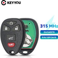 KEYYOU 315Mhz 5 Buttons Remote Control Key For Buick Chevrolet Tahoe Traverse GMC 2007 2008 2009 2010 2011 2012 2013 OUC60270