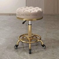 Barber Nail Salon Chair Swivel Wheels Rotating Salon Hair Stylist Barbershop Equipment Furniture Professional Rolling Silla