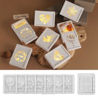 Hollow Gift Storage Box Gypsum Mold Silicone Mold Heart Butterfly Rabbit Lamp Light Plaster Mold Home Crafts Decoration