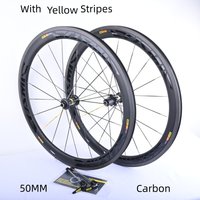 700C Bicycle Wheelset, 50MM Height, Straight Carbon Fiber, V/C Rings, Brakes, HG TAJI Carbon Rings, Road Bike, Quick Release