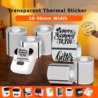 Munbyn/Nelko Transparent Label Sticker Thermal Paper for Phomemo M110 M220 M200 E210 P50 PM220 DETONG P1 WP9520 Maker
