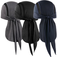 Outdoor Sports Pirate Hat Breathable Quick-Drying Headband Sweat-Absorbent Helmet Lining Unisex Beanies Cycling Running Fishing