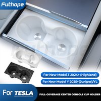Futhope Full-Wrap Silicone Water Cup Holder for Tesla Model Y Juniper Model YL Highland 2025-2026 Interior Storage Accessory