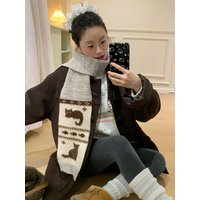 Japanese Style Cute Jacquard Yarn Scarf For Women Autumn And Winter Warmth Versatile Atmosphere Scarf