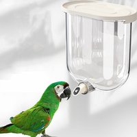Wall Mounted Bird Cage Water Feeder Pin-Touch Automatic Bird Cage Waterer No Drip Transparent Bird Drinker Chicken
