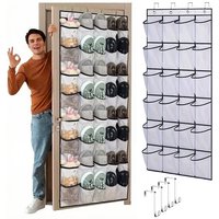 24/40Grids Shoe Organiser Over The Door Hanging Shoes Storage Rack Mesh Pocket Large Capacity Clean Tidy Household Sort Prop ZYF