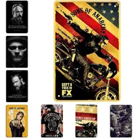 Metal Tin Sign Sons of Anarchy Fear The Reaper Plaque Poster Farm Home Coffee Shop Wall Decoration Vintage Metal Plate 12*8 I