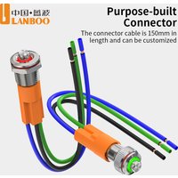 LANBOO 8mm 10mm Mini Metal Illuminated Push Button Switch Latching Momentary High Head 1NO 5-24V