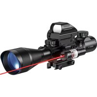 4-12x50 luneta podświetlany dalmierz siatka holograficzna 4 celownik siatkowy 20mm czerwony Grenn laser do polowania