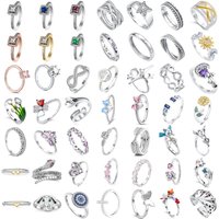 Hot Selling 925 Silver Square,Bow,Flower Shaped Ring,Suitable for European Women to Wear Exquisite and Charming Jewelry Gifts