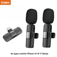 Wireless Lavalier Microphone Mini Mic for Type-C Smartphones Vlogging TikTok Facebook Videos Audio Recording