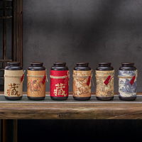 Chinese Tinplate Tea Storage Jar Small Sealed Portable Storage Jar Tea Container Wrought Iron General Tea Jar Home Decoration