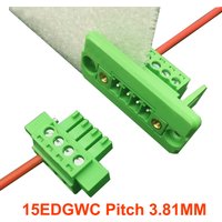 1Set 15EDGWC Pitch 3.81mm Pluggable Terminal Block Connector 2P/3P/4P/5P/6P/8P/9P/10P/12P JM15EDGKM with flange plug-in type