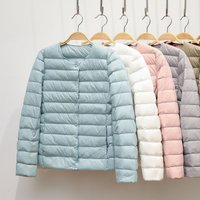 Doudoune matelassée pour femme, col rond ou col en V, nouvelle collection hiver 2026, sans col, ultra-légère, pour garder au chaud